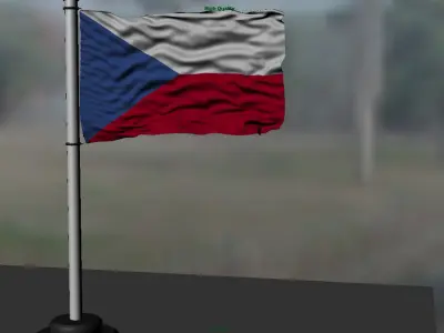 Czech Republic flag 3D model