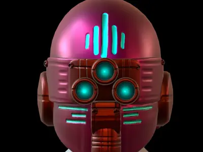 Gas mask helmet 3d model scifi Low-poly  Low-poly 3D model 359