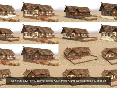 Complete Low Poly Medieval Village Asset Pack  Game Development