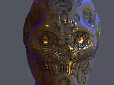 Gas mask helmet 3d model scifi Low-poly Low-poly 3D model  Low-poly 3D model