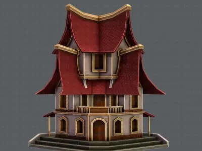 House Cartoon V08 Low-poly 3D model
