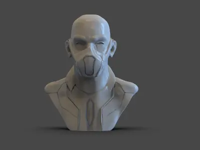Sci Fi Men Bust 3D print model