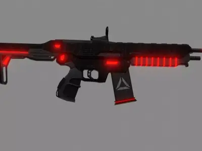 Sci-fi Rifle Weapon 3d Model Low-poly 3D model