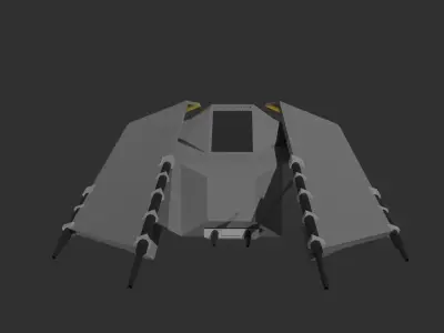 Low Poly Sci fi Fighter Base Concept Low-poly 3D model