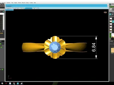 Twisted Floral Solitaire Diamond Ring for Women  3127 3D print model