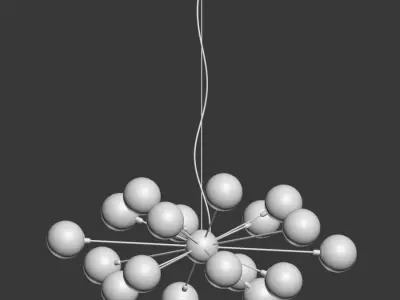 Possini Euro Spheres 30 Wide 15 Light Sputnik Glass Pendant 3D model