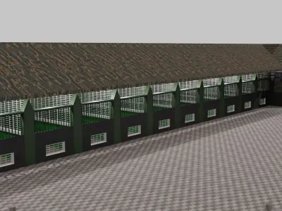 Horse Stable Low-poly 3D model