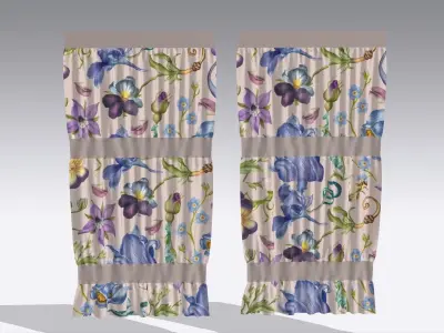 Curtain Low-poly 3D model 6