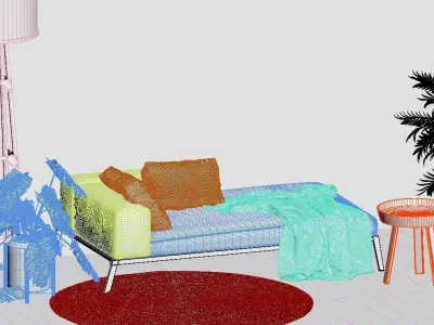 Interior Living room - cozy and warm 3D model