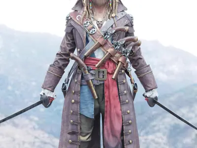  Pirate PBR Rigged 3D Character Unity 