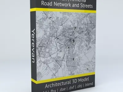 Yerevan Road Network and Streets 3D model