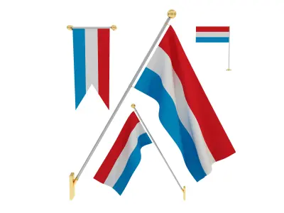Flags of Luxembourg 3D model