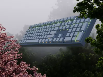 RGB Gaming Keyboard Low Poly 3D Print  Game Asset Low-poly 3D model