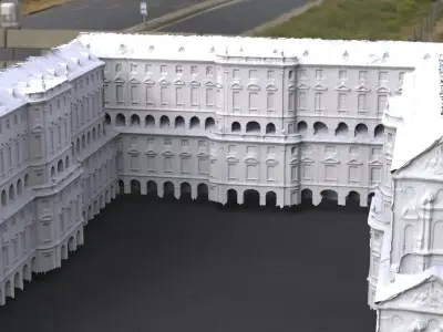 Venetian Stone courtyard architecture 3D full model 3D model