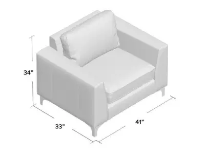 Shupe Club Sofa Chair - 2 Colour 3D model