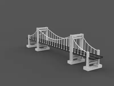 Suspension Bridge 03 3D model