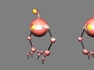 little robo-slave Low-poly 3D model
