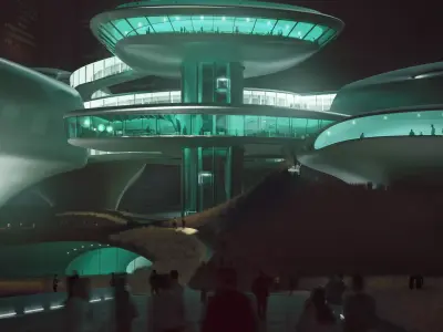 Futuristic Organic Museum Complex 3D model