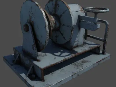 Winch Machine Low-poly 3D model