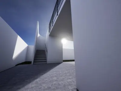 UE4 Scene - Contemporary House VR Low-poly 3D model