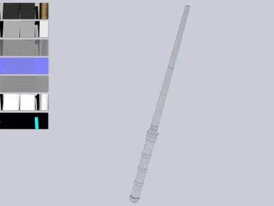 Sci fi baston Low-poly 3D model