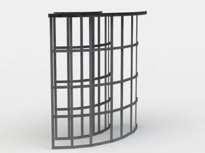 High road curve left Low-poly 3D model