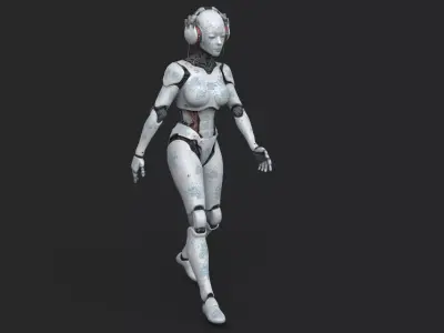Futuristic Gheisa Animated Low-poly 3D model