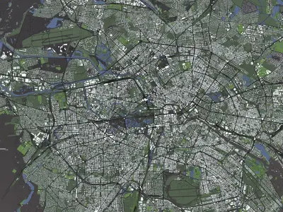 Berlin Germany - city and mass buildings 3D model
