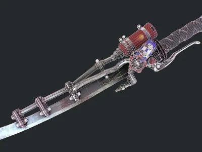 Fantasy Sword 20 3D Model Low-poly 3D model