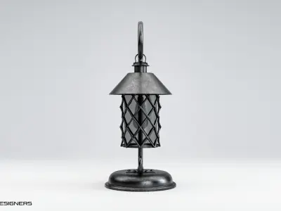 Antique Hanging Street Lantern Low-poly 3D model