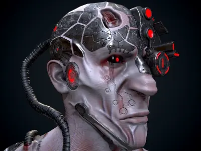 Cyber mutant Low-poly 3D model