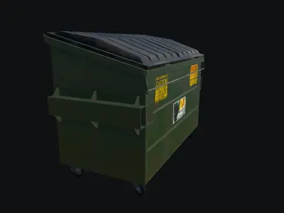 Dumpster garbage can Low-poly 3D model