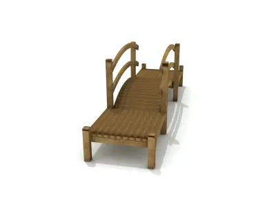 This is Kids Game Play Equipment 014 Wooden Bridge 3D model