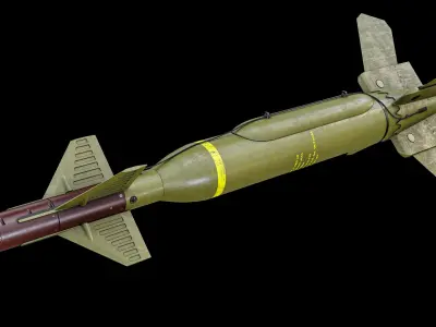  Rigged GBU-24 Paveway 3 Green Laser Guided Bomb PBR 