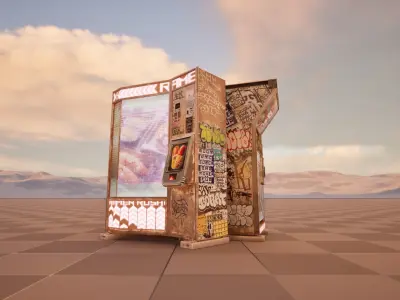 Cyberpunk Food Vending Machine 3D model