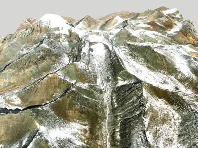 Mountain landscape Naqu Glacier Nepal 3D model
