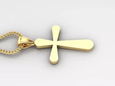 Light Gold 18K Cross Pendant 1CP095 3D print model buy