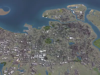 Haikou - 3D City Model Low-poly 3D model