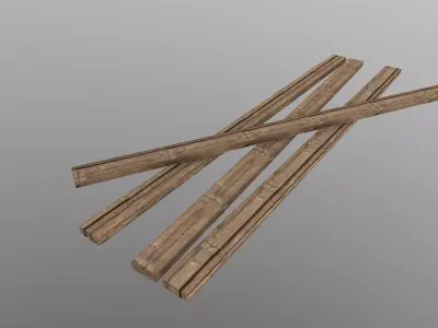  Low Poly Wooden Planks Free low-poly 3D model