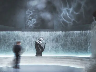 A minimalist exhibition hall case full of artistic sense 3D model