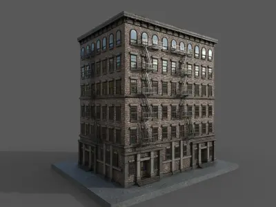  2-10 Old New york buildings Industrial 1930  3D model