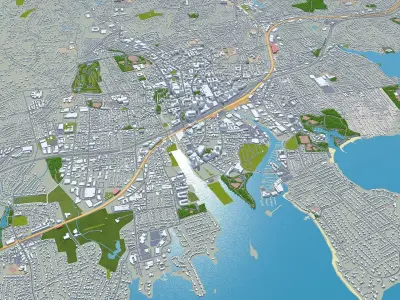Stamford Connecticut USA Low-poly 3D model