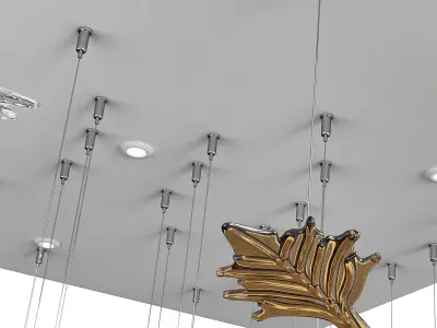 Chandelier leaves Low-poly 3D model