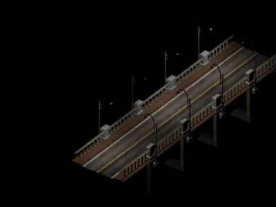 Arch bridge  Low-poly 3D model