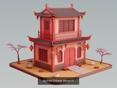 Chinese Town 3D Model Pack