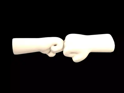Fist Bump Icon v1 001 Low-poly 3D model