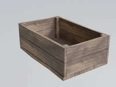 Wooden  Box Crate Low-poly 3D model