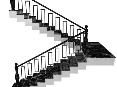 Marble Stairs 3D model