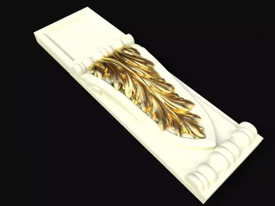 pilaster gold leaf 3D model
