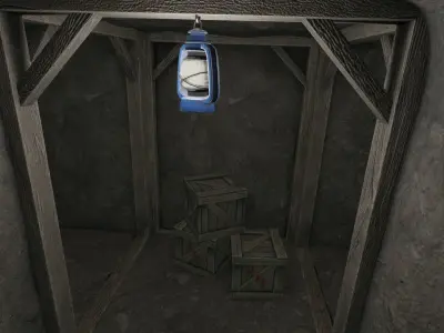 Low Poly Modular Mine Shaft With PBR Materials Low-poly 3D model